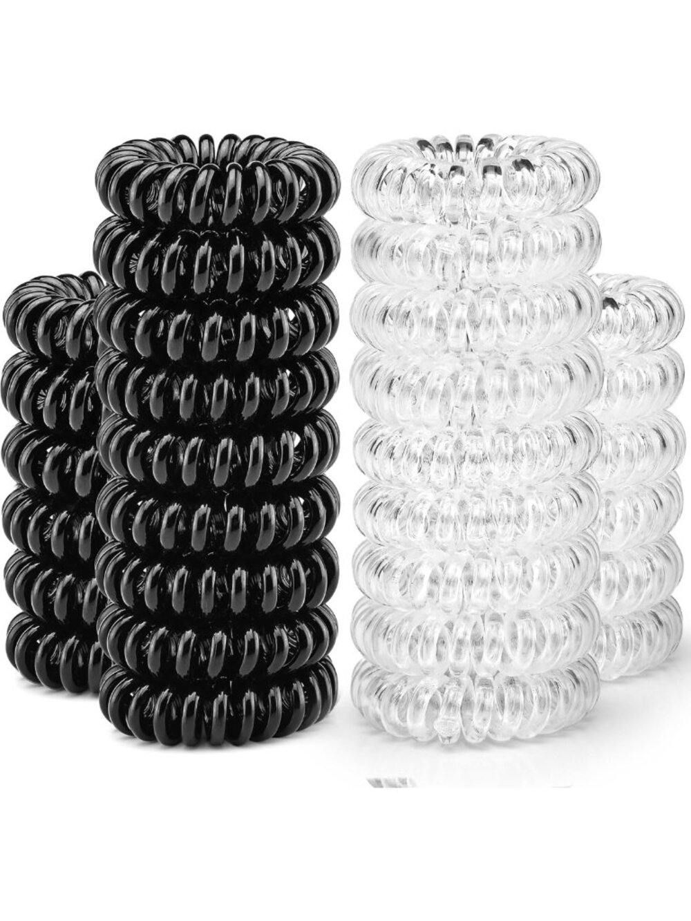 30 Pcs No Crease Spiral Hair Ties - Coil Ponytail Holders for Thick Hair